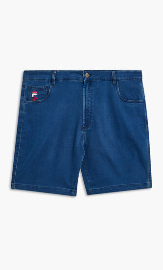 KNITTED DENIM SHORT