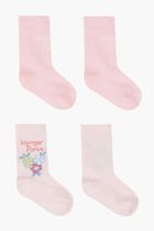 Floral-embroidered Socks