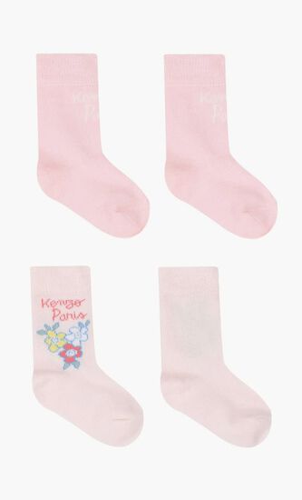 Floral-embroidered Socks