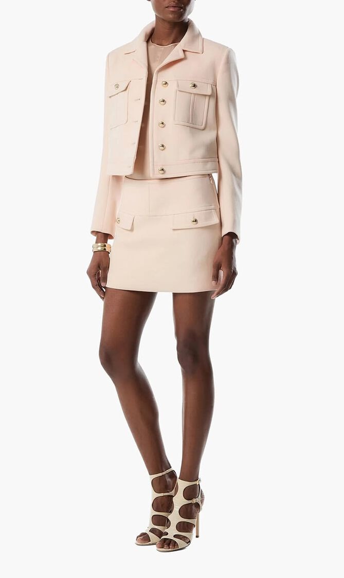 Front Pleat Mini Skirt