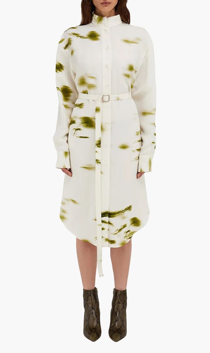 Blossom Print Midi Shirt Dress