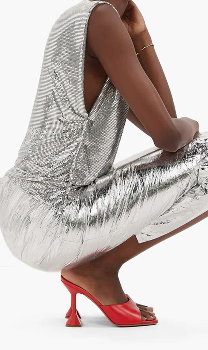 LUPITA SLIPPER OSTRICH SUNSHINE 95 MM CL HEEL