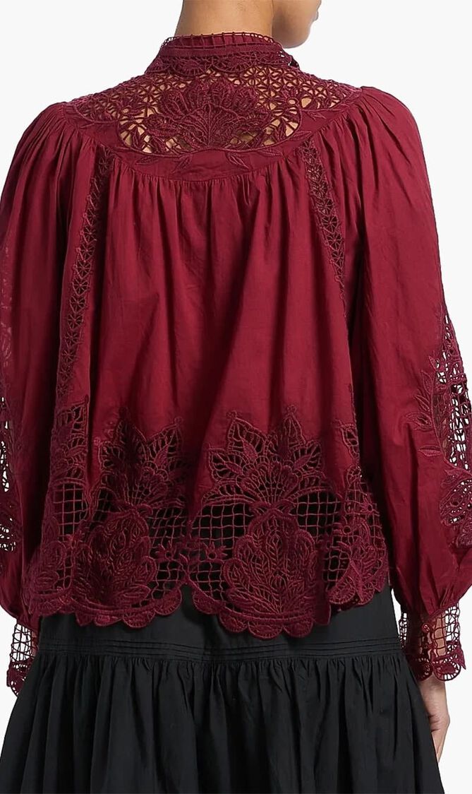 BERRY GARDEN GUIPURE BLOUSE