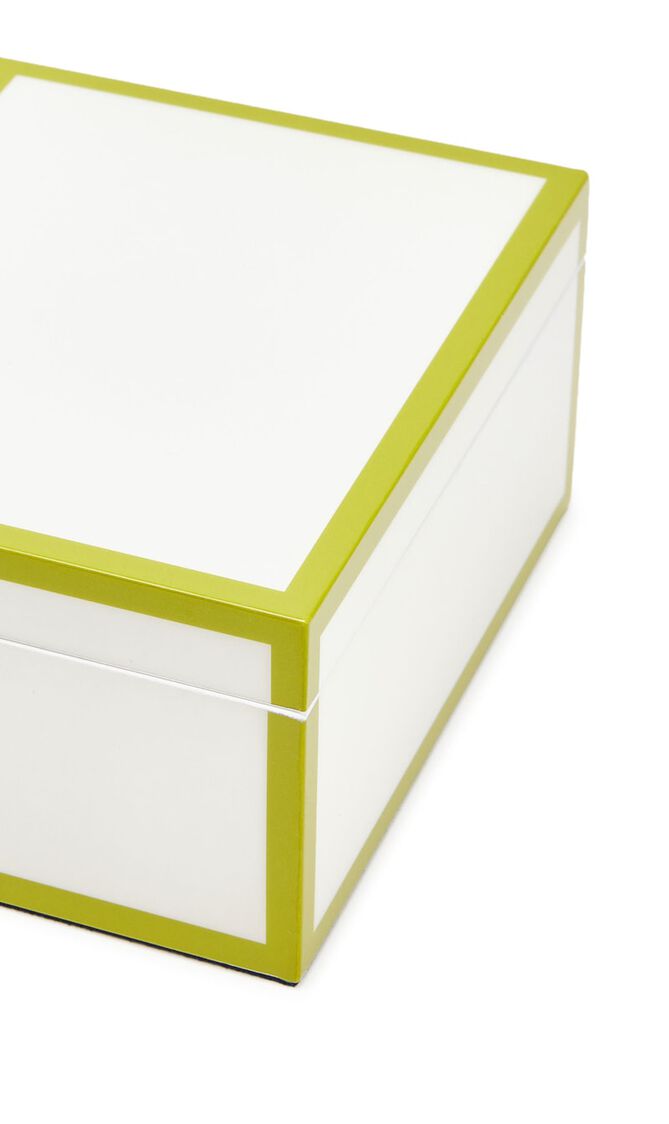 JNR LACQUER ZIP BOX - MEDIUM - GREENWHITE JNR LACQUER ZIP BOX - MEDIUM - GREENWHITE