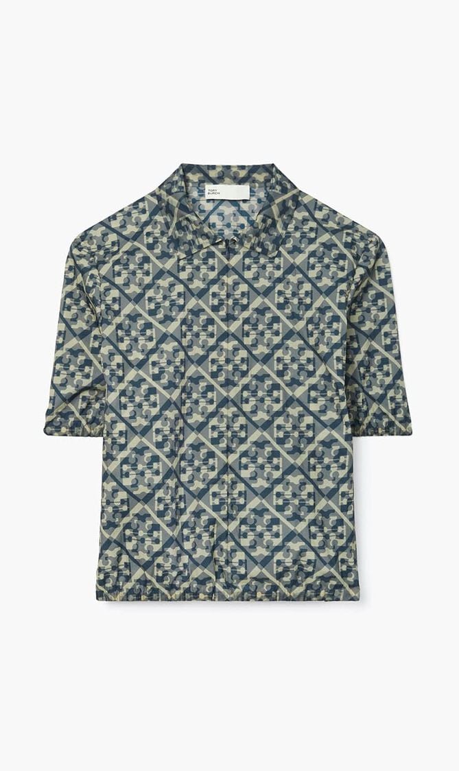 PRISMATIC T MONOGRAM NYLON ZIP POLO