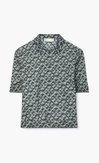 PRISMATIC T MONOGRAM NYLON ZIP POLO