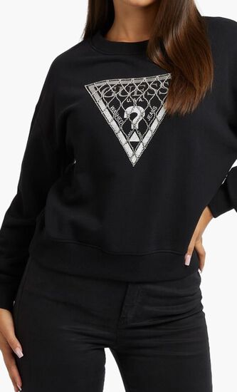LS GUESS CRYSTAL MESH PULLOVER