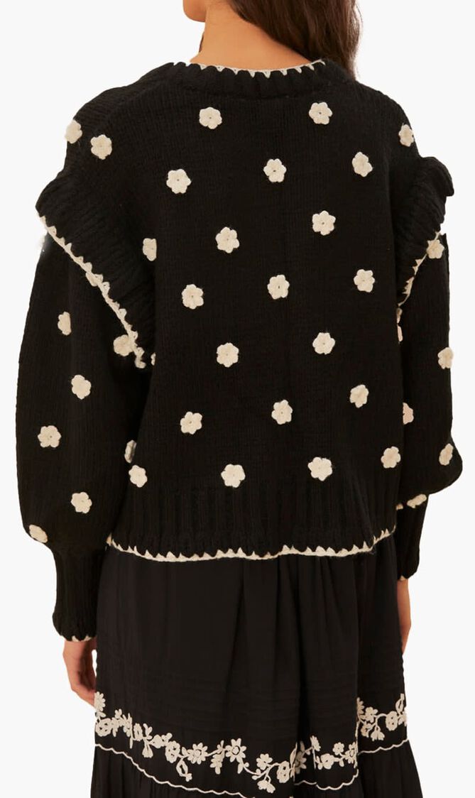 Flowers Knit Cardigan