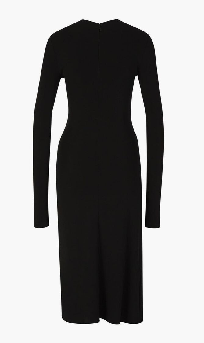 VI CREPE TWIST MIDI DRESS BLACK BLACK