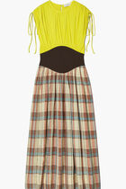 Silk Chiffon Plaid Dress