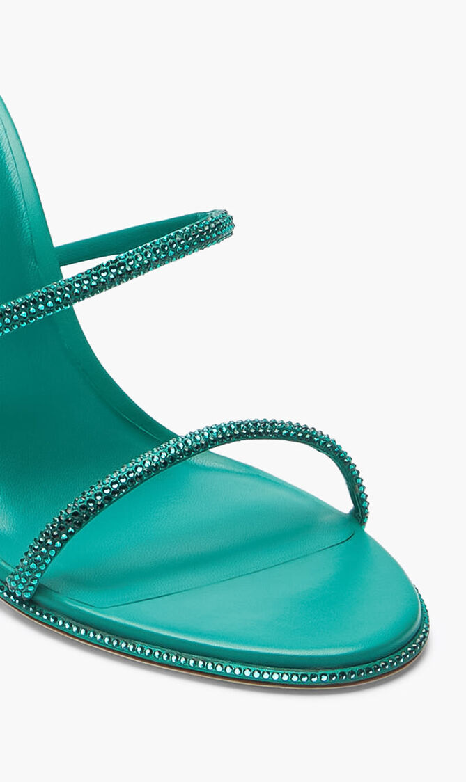 Jeweled Cleo Emerald Heels