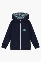 Logo Hooded Zip Up Top