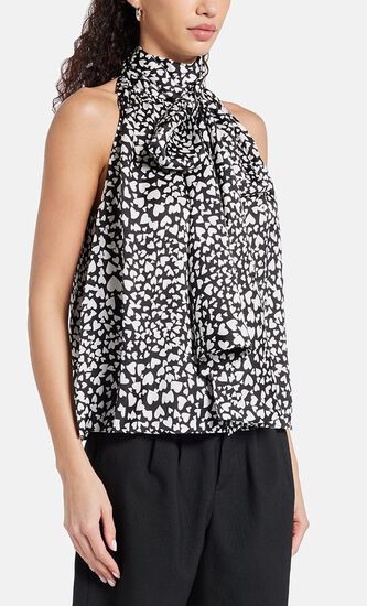 BROOKE TOP BLACK AND WHITE HEART