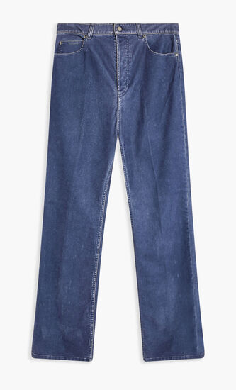 GARMENT DYED FLOCKED VELVET DR 5 POCKET TROUSERS
