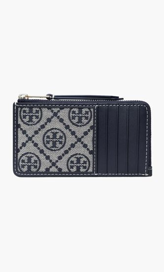 T Monogram Zip Card Case