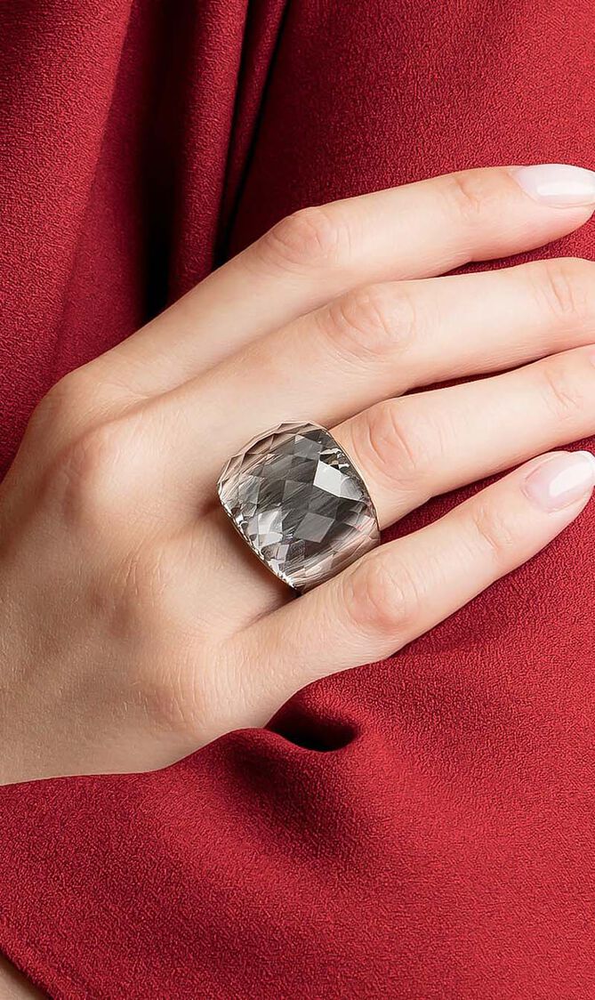 Nirvana Ring, Gray, Gold-Tone PVD