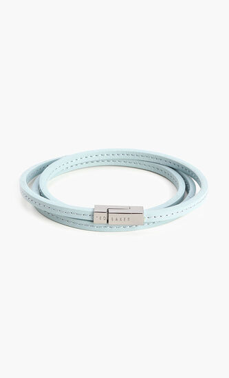 Stitched Leather Triple Wrap Bracelet
