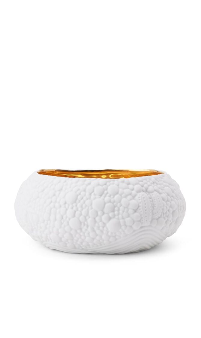 LOB HAAS MOJAVE DESSERT WHITE+GOLD BOWL-MED