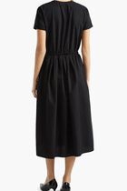 Solid Midi Dress with Elastic Waist Solid Midi Dress with Elastic Waist