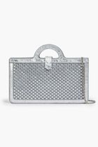 Silver Rhinestone Tropicalia Long Wallet With Chain Strap