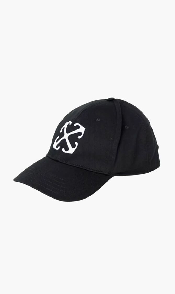ARROW DRILL BASEBALL CAP BLACK WHITE