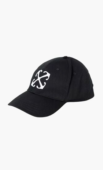 ARROW DRILL BASEBALL CAP BLACK WHITE