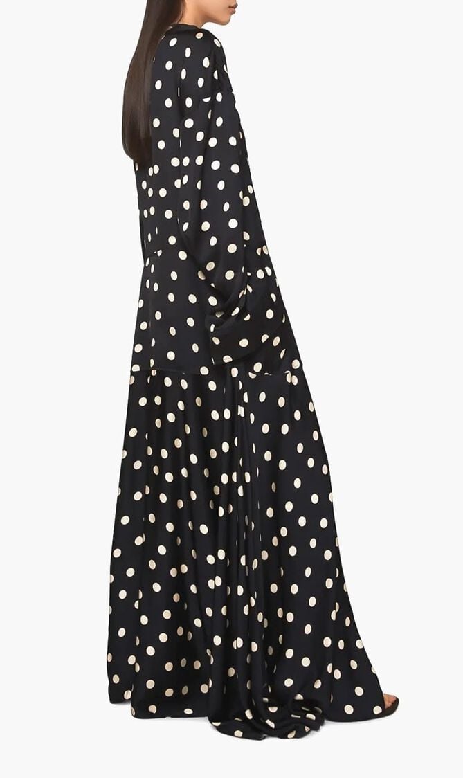POLKA DOTS-PRINT MAXI DRESS