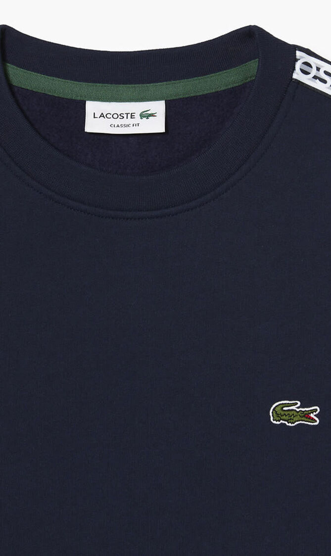 Classic Fit Logo Stripe Flannel Jogger Sweatshirt