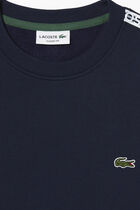 Classic Fit Logo Stripe Flannel Jogger Sweatshirt