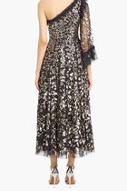Falling Leaves One Shoulder Ankle Gown