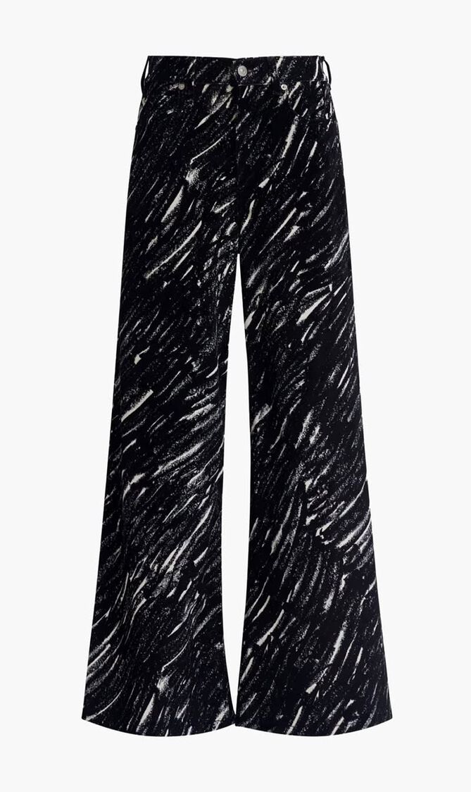 Graphic Print Wide-Leg Trousers