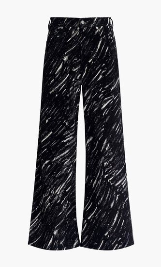 Graphic Print Wide-Leg Trousers