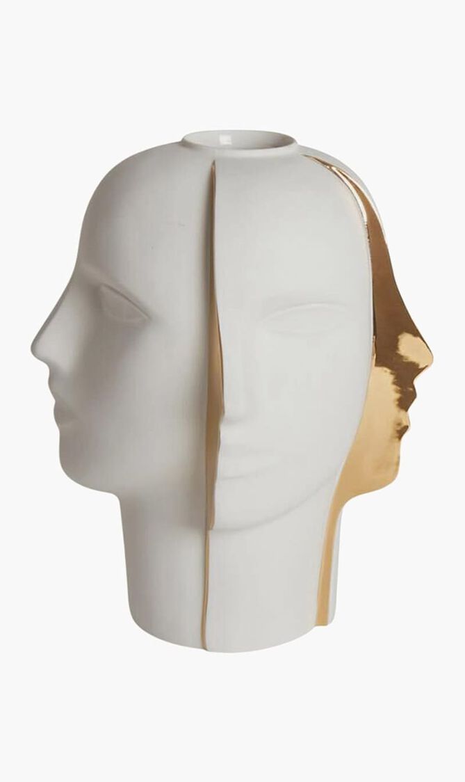 Atlas Split Vase Medium White