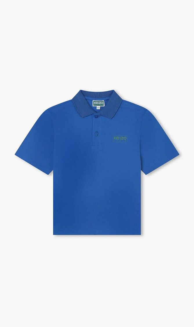 Logo Print Pique Weave Polo Shirt