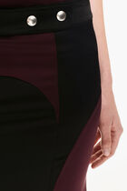 SATIN CYCLING MIDI SKIRT BLACK BURGUNDY