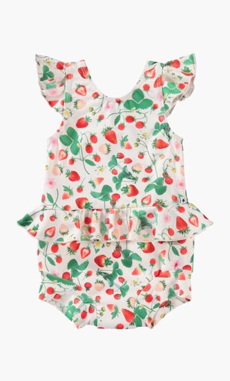 Strawberry Themed Print Swimwear