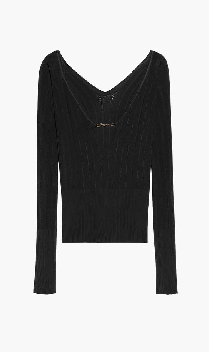 Long Sleeve Scalloped Top