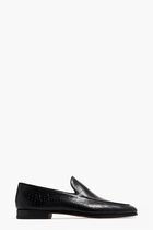 Alligator Effect Leather Loafers