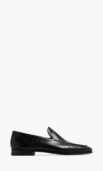 Alligator Effect Leather Loafers