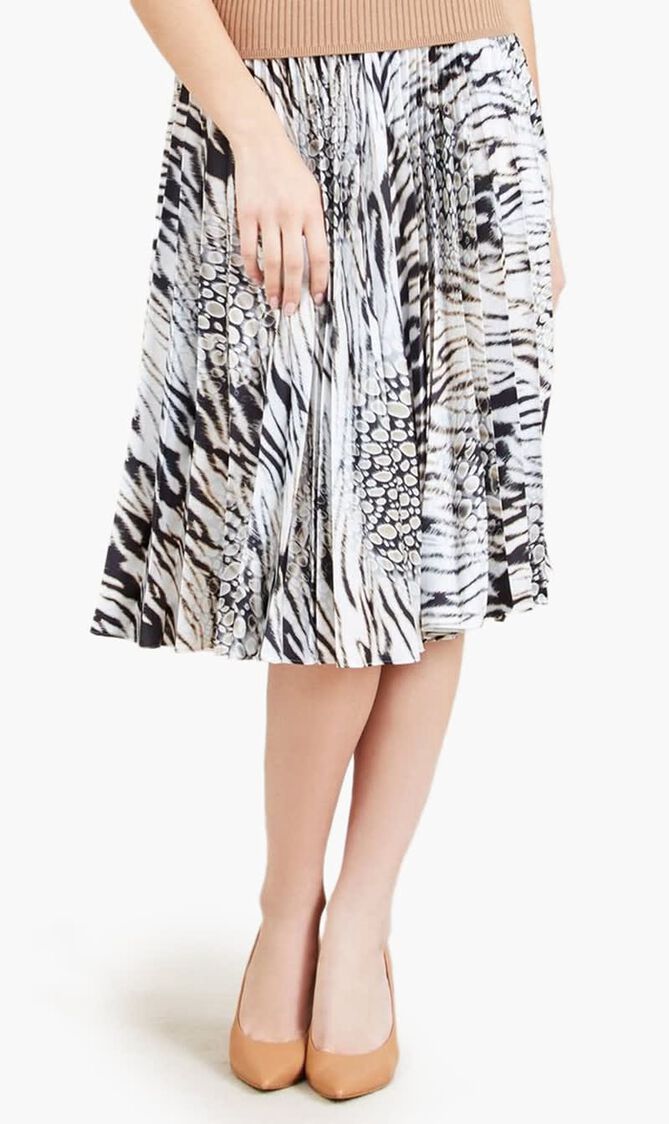 GISELLE PLEATED SKIR - LB01355 STR POLY CHARM 92 PRNT