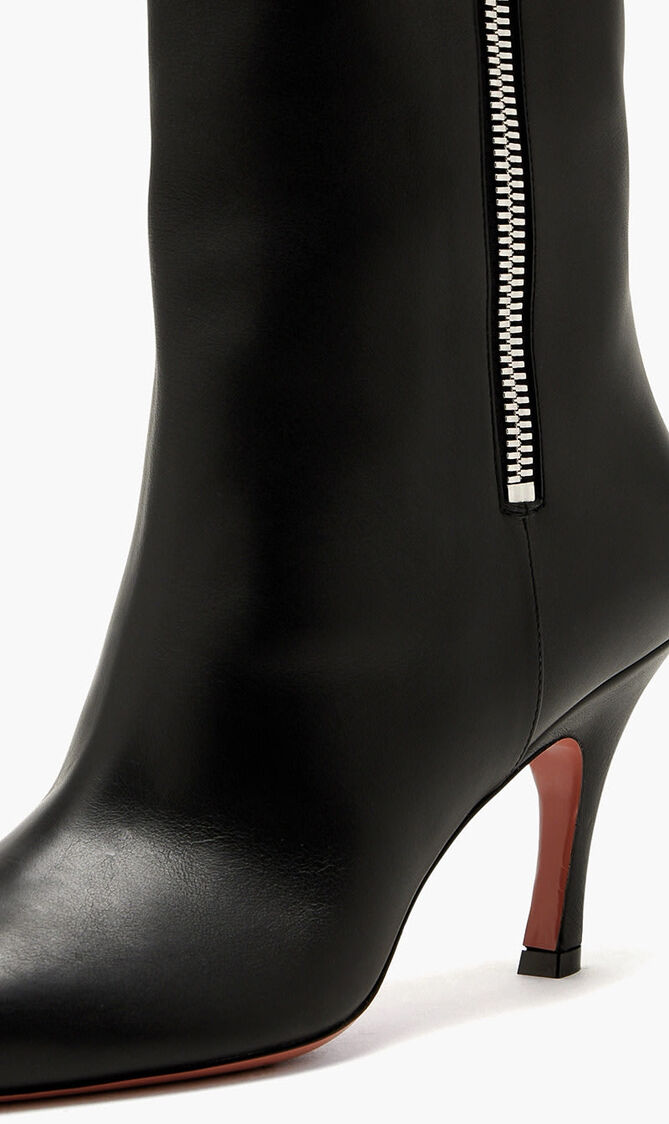 MONA BOOT NAPPA BLACK 80 MM BENDED HEEL