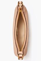 T Monogram Leather Crescent Bag