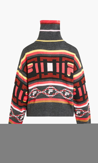 CHARLIE INTARSIA PLACMENT OVERSIZED CARDIGAN