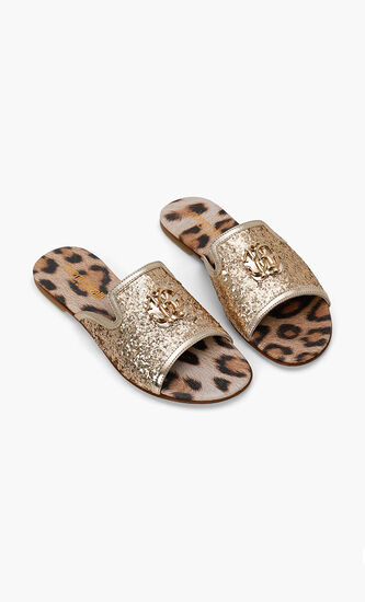 Glitter Leather Mules