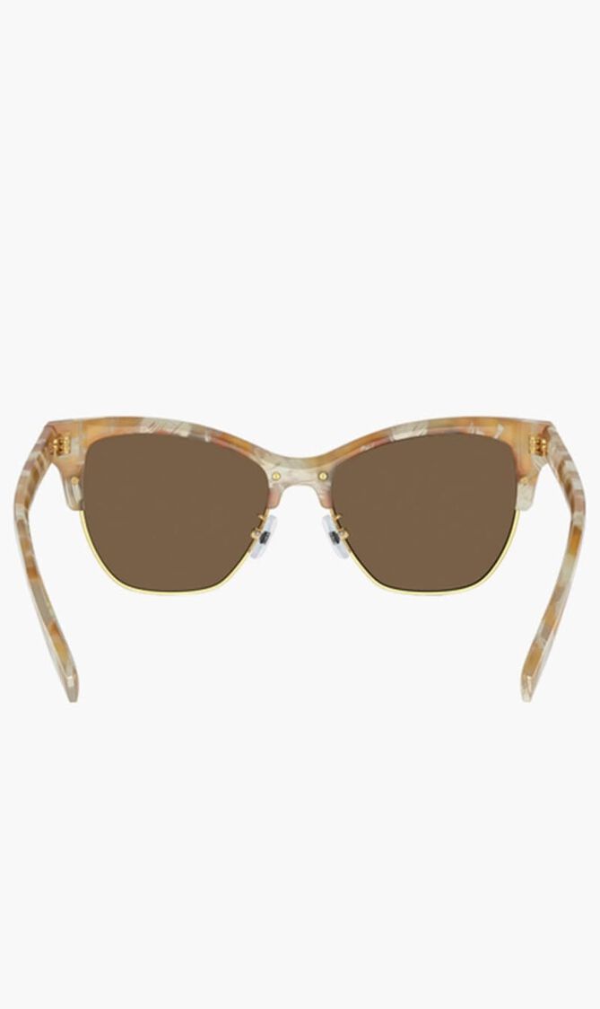 CAT EYE TORY HORN FRAME WITH DARK BROWN LENS 53