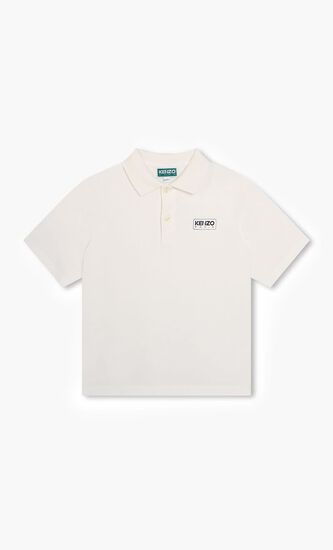 Logo Print Pique Weave Polo Shirt