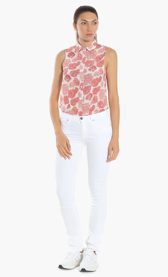 Printed Bodysuit Blouse