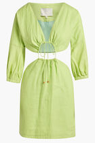 ILANA DRESS-PUFF SLEEVE MINI DRESS WITH CENTER AND SIDE CUTOUTS AND ELASTIC WAIST ILANA DRESS-PUFF SLEEVE MINI DRESS WITH CENTER AND SIDE CUTOUTS AND ELASTIC WAIST