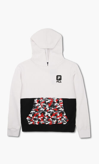 Hoodie With Badge Printed Pocket