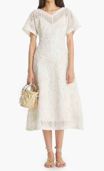 EMBROIDERED LINEN DRESS